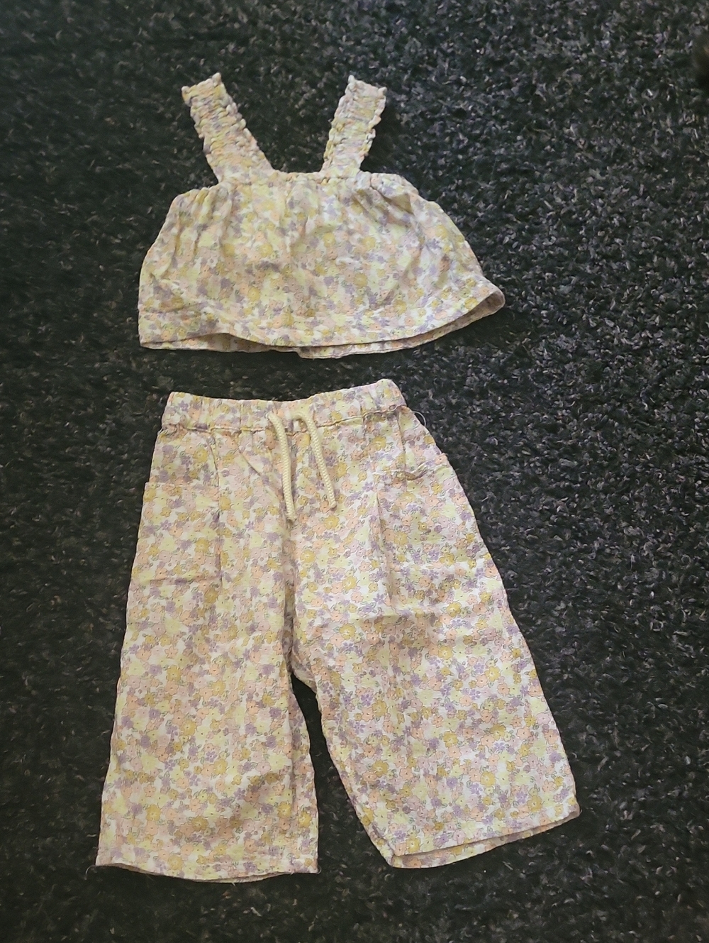 Zara Floral Two-Piece Set in Yellow and Lavender